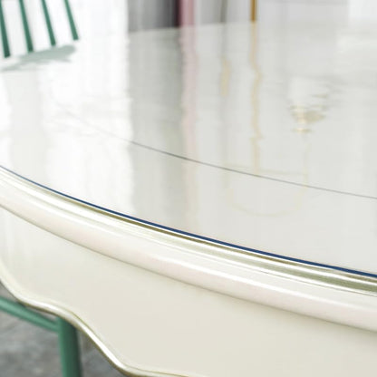 Clear Round Table Cover Protector,1.5mm Thick Plastic Table Cover Round, PVC Clear Table Protector Water Resistant,Clear Table Pads for Dining Room,Coffee Table