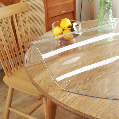 Round Clear Table Protector  2mm Thick, Clear Round Table Cover Protector, Plastic Waterproof PVC Tablecloth, Vinyl Circle Table Top Protector for Dining Room Table, Coffee Table